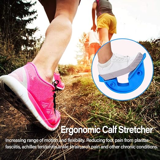 Foot Rocker Calf Stretcher Ankle Plantar Board for Achilles Tendonitis, Muscle Stretch, Feet and Shin Splint Pain Relief - Improve Calf Flexibility, Ankle Mobility - Blue