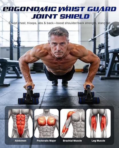 Push up Parallettes Bars Gym Exercise 1 Pair Pushup Handles with Cushioned Foam Grip and Non-Slip Sturdy Structure Push Up Bars Men
