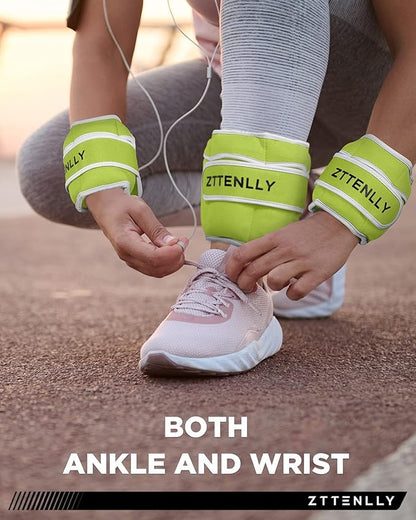 Adjustable Ankle Weights for Women Men and Kids | 1 Pair 5 10 15 18 20 Lbs Leg Wrist Ankle Weight Straps for Yoga, Walking, Running, Aerobics, Gym, Dance, Pilates, Cardio