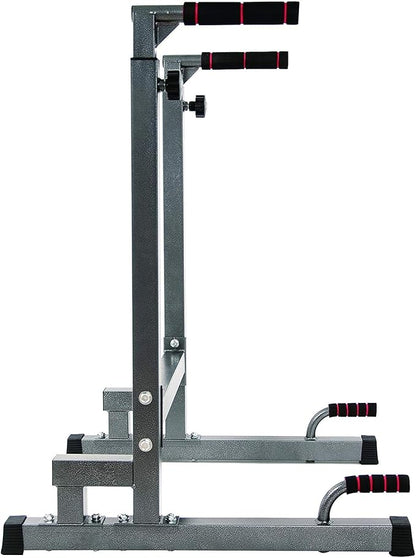 BalanceFrom Steel Frame Dip Station with Adjustable Height, 500 Pound Weight Capacity – Upper Body Workout Home Gym Equipment for Triceps, Push & Pull Ups, Leg Raises, and Bench Press