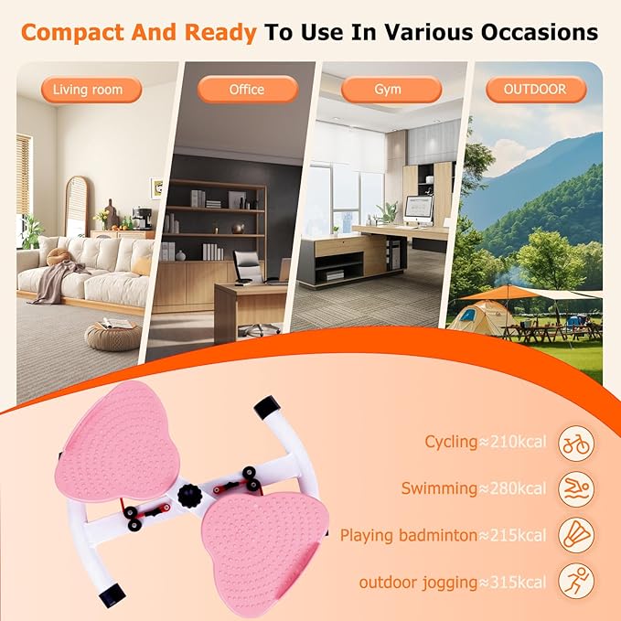 Waist Twister Machine Exercise, Ab Twister Board for Slim Waist and Core Ab Exercise, Noiseless Ab Machine with 300 lbs Weight Capacity, Home Gym Workout Equipment for Women Men