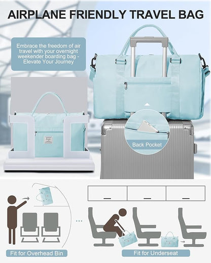 Gym Bag Womens,Travel Duffel Carry on Bag Sport Tote Bag Weekend Overnight Bag