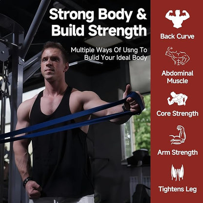 Resistance Bands Set with Door Anchor, Multi-Levels Pull Up Assistance Bands, Exercise Bands for Working Out, Stretching, Muscle Training, Physical Therapy (Men/Women)