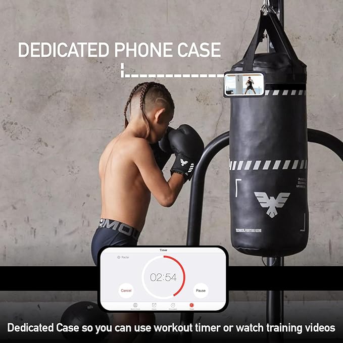 Elite Sports Kids Boxing Punching Bag Set - 2 ft Heavy Boxing Bag, 6oz Gloves & Phone Case – Youth Boxing, MMA, Home Gym & Martial Arts Training Equipment (Unfilled)