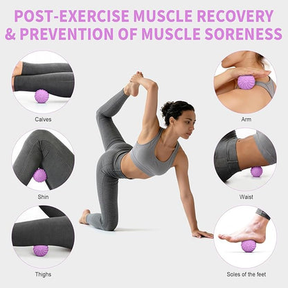 2.3" Mini Electric Vibrating Massage Ball, 10-Speed Vibrating Foam Roller for Relieving Muscle Tension & Soreness, and Promoting Blood Circulation Before & After Exercise (Purple)