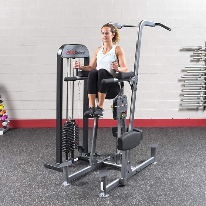 Body-Solid (FCD-STK) Selectorized Knee Lift Tower Station with Weight Assist Commercial and Home Gym Exercise Workout Equipment, 210 lb. Stack