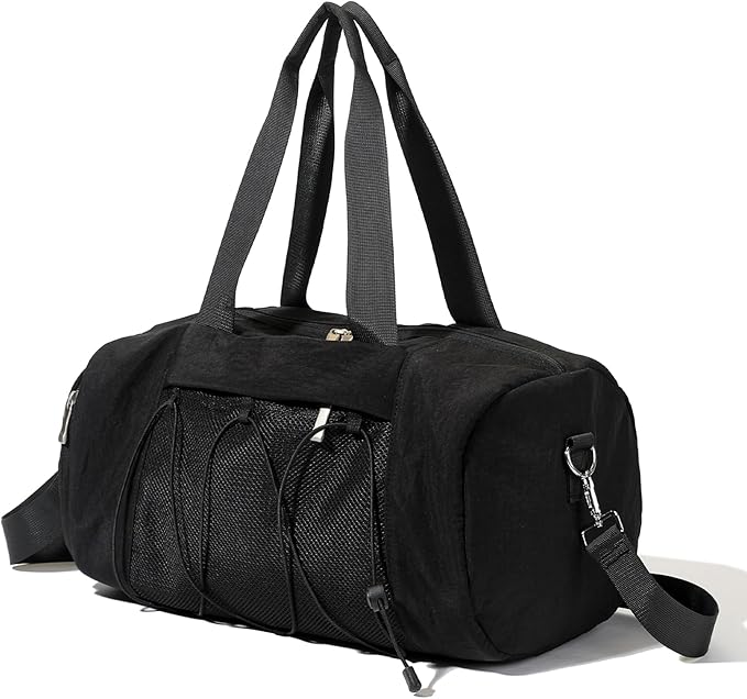 Small Gym Bag for Women, Travel Duffle Bag Carry On Weekender Bag with Shoe Compartment Overnight Gym Tote Personal Item Bag for Men