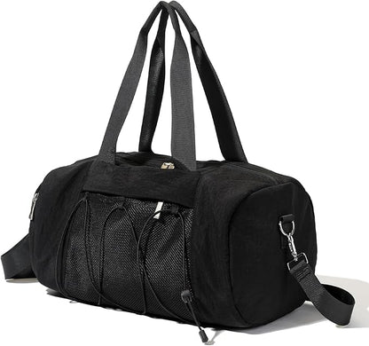 Small Gym Bag for Women, Travel Duffle Bag Carry On Weekender Bag with Shoe Compartment Overnight Gym Tote Personal Item Bag for Men