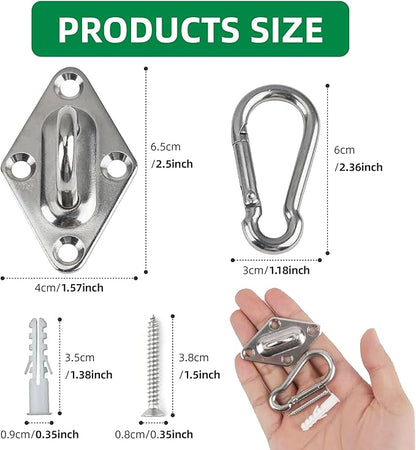 Wall Mount for Resistance Bands & Heavy Duty Hammock Hanging Kit - Workout Wall Anchor with Hook for Home Gym, Ceiling Swing, Yoga Straps and Suspension Training