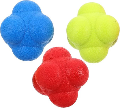 Kisangel 3pcs Hexagonal Reaction Balls Reflex Training for Sports Fitness Agility Exercises