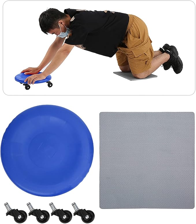 4 Wheel Abdominal Exerciser with Slide Disc, Multi - Directional Core Workout Equipment, Quiet PVC Wheels for Home Gym, Full - Body Toning Fitness Roller for Men and