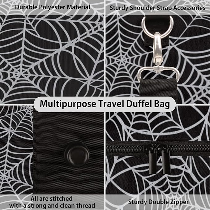 Travel Duffel Bag Spider Web Network Pattern Sport Gym Bag Weekender Overnight Bag carry on bag Training Shoulder for Women Men Boys Girls