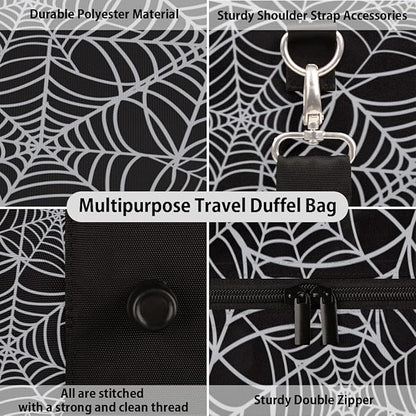 Travel Duffel Bag Spider Web Network Pattern Sport Gym Bag Weekender Overnight Bag carry on bag Training Shoulder for Women Men Boys Girls