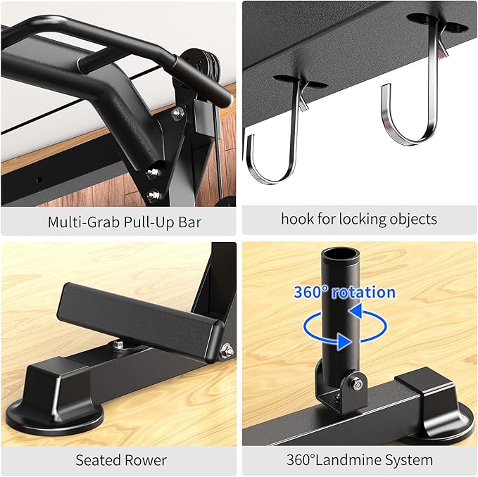 Multi-Purpose Squat Rack,Smith Machine Weight Rack Set with Cable Crossover System, Home Gym Power Racks, Power Racks and Packages