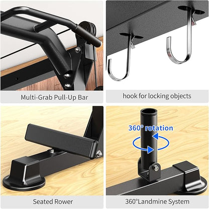 Multi-Purpose Squat Rack,Smith Machine Weight Rack Set with Cable Crossover System, Home Gym Power Racks, Power Racks and Packages