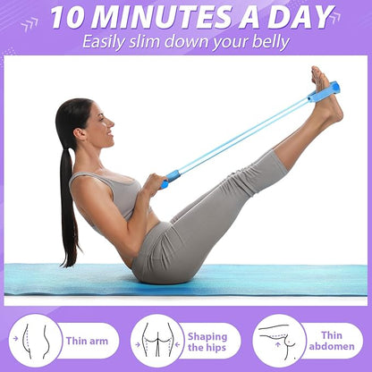 Soulchen 9/12 Pcs Resistance Bands with Handles 6 Tube Elastic Pedal Ankle Puller Rope Fitness Multifunction Yoga Tension Equipment Stretching Bands for Abdomen Waist Arm Leg Slimming Training