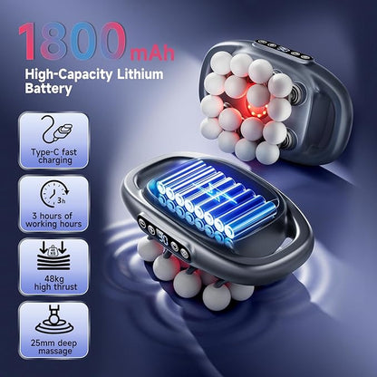 16-Head Massage Gun Kit, With 3 Modes And 30 Levels Of Adjustable Strength, Electric Deep Tissue Massager For Neck, Shoulder, Back, Leg Muscle Pain Relief, Ideal Gift For Women, Men, Moms And Dads