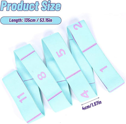 Yoga Straps for Stretching, 11 Loops Stretch Band for Yoga, Pilates, Ballet, Fitness and Physical Therapy Elastic Stretching Strap Trainer Resistance Stretch Assist Belt for Flexibility