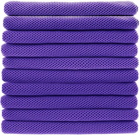 Peicees 10 Pack Microfiber Cooling Towels for Neck Sports Gym Workout Cooling Towel, Fast Drying Super Absorbent Compact Lightweight for Climbing Camping Travel Beach Swimming Backpacking