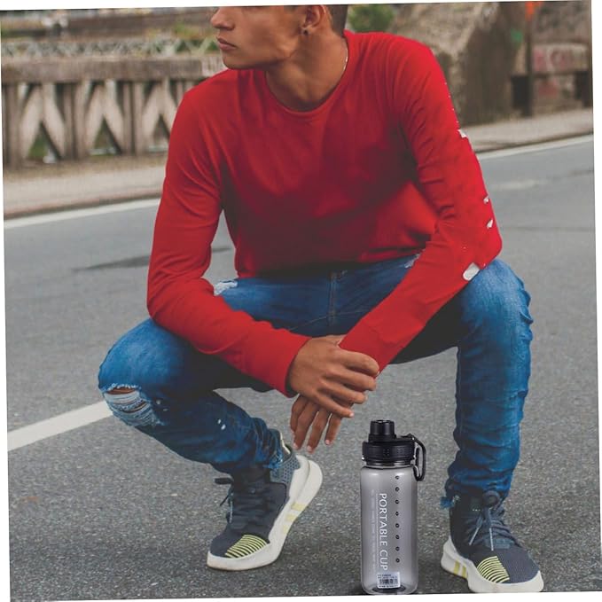 Portable Fitness Drinking Bottle Large Capacity Space Cup Leakproof Water Kettle for Gym Sports Enthusiasts with Measurement Markings and Easy-clean Wide Opening