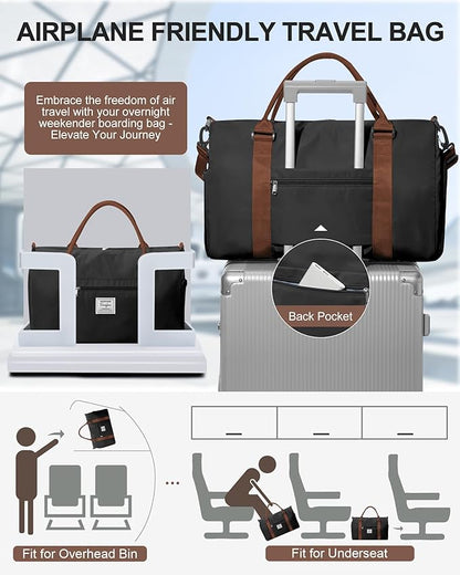 Gym Bag Womens,Travel Duffel Carry on Bag Sport Tote Bag Weekend Overnight Bag