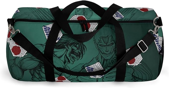 Anime Gym Bag for Women Men - Large Capacity Waterproof Workout Fitness Travel Sports Bags Fashion Street Camping ExpandaCLe Carry On Duffle Bag For Couple (Green Ttan) PTY