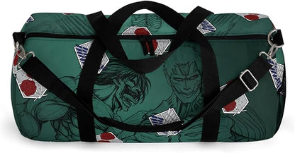 Anime Gym Bag for Women Men - Large Capacity Waterproof Workout Fitness Travel Sports Bags Fashion Street Camping ExpandaCLe Carry On Duffle Bag For Couple (Green Ttan) PTY