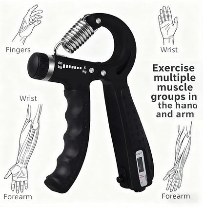 Grip Strength Trainer，Hand Grip Strengthener ，Adjustable Resistance 11-132 Lbs (5-60kg)，Hand Forearm Wrist Exerciser for Strength Training & Functional Rehabilitation 1Pack(Blue)