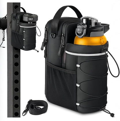 Magnetic Gym Bag Manetic Gym Sling Bag with Water Bottle Holder,Crossbody Magnetic Bottle Bag for Gym Workout Y Fitness Training 4KG Weigth Capacity, Sport for Men & Women,Small