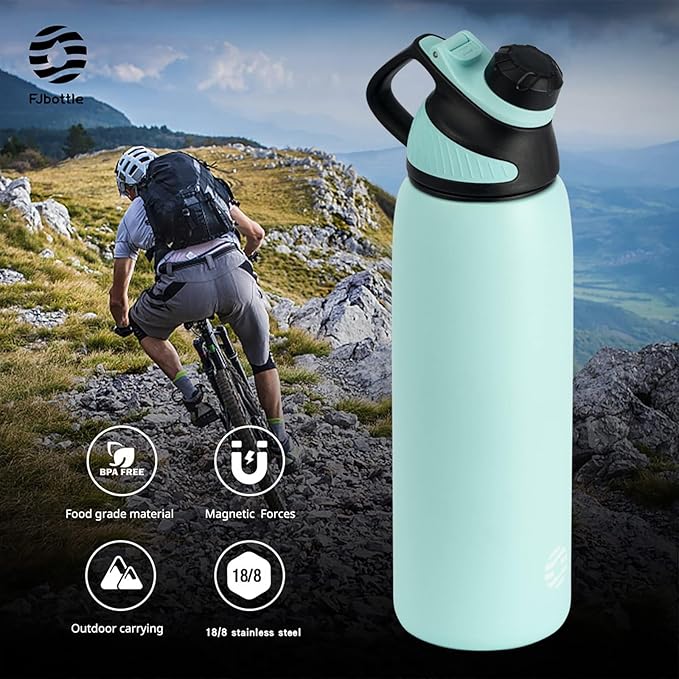Fjbottle Insulated Stainless Steel Water Bottle, 20 Oz Leakproof Water Bottles, Ice Reusable Tumbler, Double Wall Vacuum Jug, Lightweight Durable for Traveling & Sports, Workout, 20oz