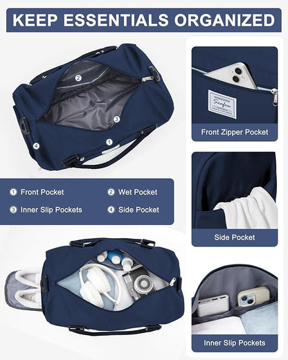 Gym Bag Womens,Travel Duffel Carry on Bag Sport Tote Bag Weekend Overnight Bag