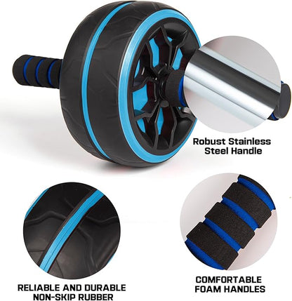 Ab Roller Wheel,Ab Workout Equipment,Home Gym Equipment for Abdominal & Core Strength Training,Wider Ab Machine with Knee Pad Accessories,No Noise Ab Wheel for Men & Women Abdominal