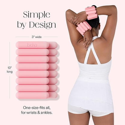 Bala Bangles Wrist & Ankle Weights for Women & Men - Adjustable Weighted Bands - Soft Silicone Arm & Leg Weights for Pilates, Yoga, Walking, Barre, Home Workout & Strength Training Exercise