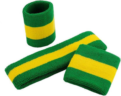 ONUPGO Sweatband Set Sports Headband Wristband Set Sweatbands Terry Cloth Wristband Wrist Sweatband Headbands Moisture Wicking Sweat Absorbing Head Band