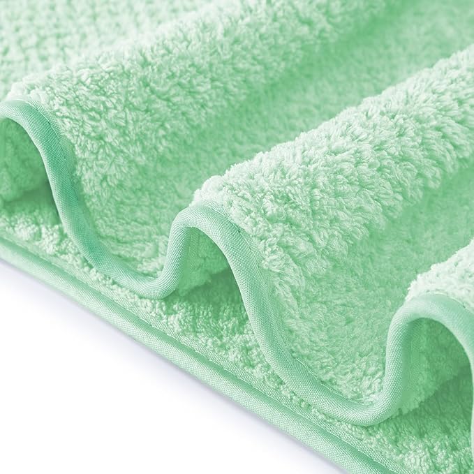 6 Pack Washcloth Set, Waffle Washcloth Towels Set, Microfiber Super Soft Highly Absorbent, Sturdy Quick Drying Towels for Bathroom, Gym, Sports, Yoga, Green