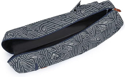 Canvas Yoga Mat Bag with Adjustable Strap & Pockets, Full-Zip Travel Gym Tote for Women & Men, Fits 1/4" & 1/3" Thick Mats, Lightweight Carrier for Yoga, Studio, Workout, Outdoor Use
