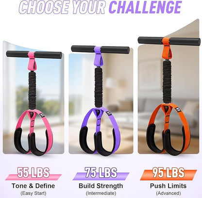 Upgraded Durable Pedal Resistance Band with Handle, Thickened Latex Tubes and Soft Foam Fabric Foot Pedal, Sit Up Exercise Equipment for Abdomen, Waist, Arm, Core/ABS, Leg, Physical Therapy