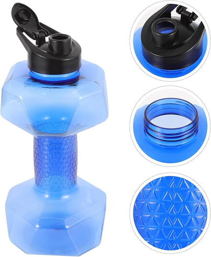 Large Capacity Sports Water Bottle with Hinged Cap and Silicone Seal, Blue Fitness Water Kettle for Running and Outdoor Exercise
