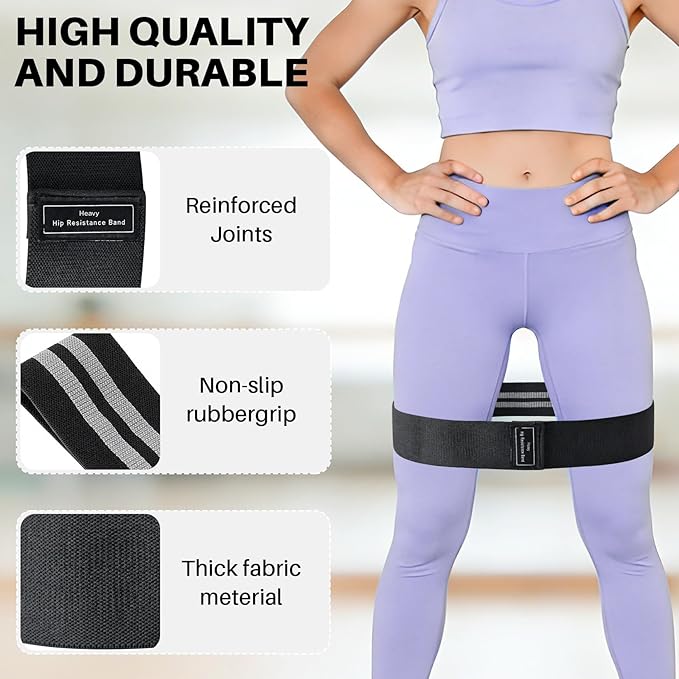 12 PCS Fabric Resistance Bands for Working Out, Booty Bands for Women and Men, Exercise Bands for Legs and Hip,Elastic Stretch Bands for Exercise Yoga Pilates Fitness Home Workout