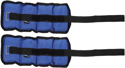 2pcs Adjustable Ankle and Wrist Weights Sandbags 1kg Each with Straps for Men and Women Fitness Running Yoga Pilates Gym Workout