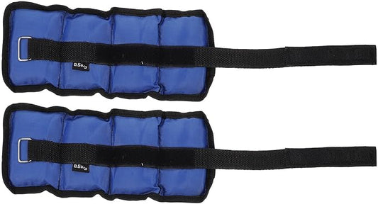Homoyoyo 2pcs Adjustable Arm and Leg Weights Sandbag with Strap, 1kg Wrist and Ankle Weights for Women and Men Fitness, Yoga, Running, Aerobics, and Gym Workout