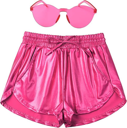 Perfashion Women's Metallic Shorts Summer Sparkly Hot Outfit Shiny Short Pants