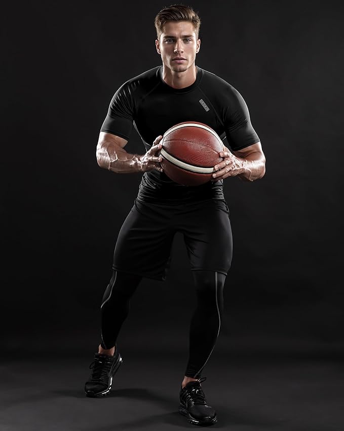 DRSKIN 3, 2 or 1 Pack Men's Compression Shirt Short Sleeve Top Baselayer Sports T-Shirt Athletic Running Active Workout