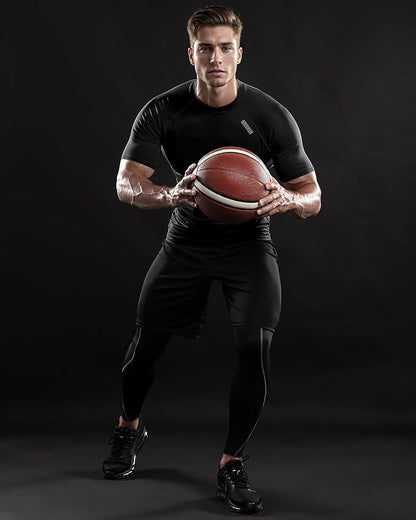 DRSKIN 3, 2 or 1 Pack Men's Compression Shirt Short Sleeve Top Baselayer Sports T-Shirt Athletic Running Active Workout