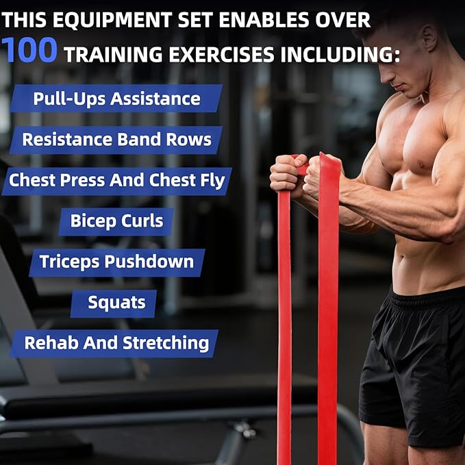 Resistance Band Set, 81.9 Inch Circumference Pull Up Assist Bands with Storage Bag, Camouflage Workout Bands for Powerlifting, Stretching, WOD & Strength Training, Unisex Fitness