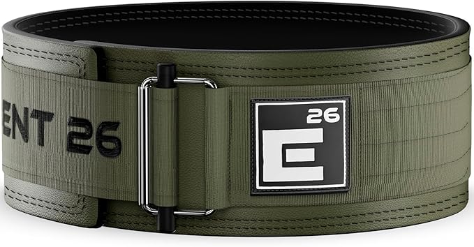 Element 26 Hybrid Leather Weight Lifting Belt for Men & Women - Self locking Adjustable Leather Belt for Powerlifting, Olympic lifting & Functional Fitness - Weight Belt, Squat Belt, Back Support