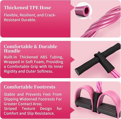 Multifunction Tension Rope, 6-Tube Elastic Yoga Pedal Puller Resistance Band, Natural Latex Tension Rope Fitness Equipment, for Abdomen/Waist/Arm/Leg Stretching Slimming Training