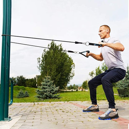 Home Gym Workout Bands - Resistance Band Weight Set Includes 5 Stackable Tension Bands, Premium Exercise Handles, Ankle Straps, Door Anchor and Carry Bag for Exercise & Physical Therapy