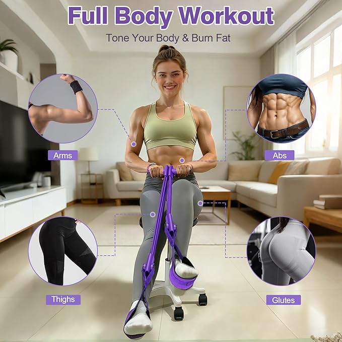 Resistance Bands with Handles, 8-Tube Heavy Duty Exercise Bands for Full Body Workout, Strength Training Bands for Arms, Legs, Abs & Home Gym