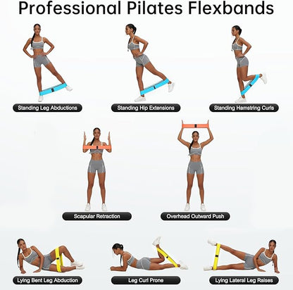 Renoj Resistance Bands for Working Out: 3-Set Professional Exercise Bands for Pilates, Yoga, Home Gym, Booty, Leg Training | Heavy/Medium/Light Fabric Loops for Women Men